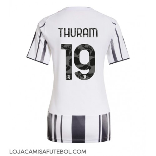 Camisa de Futebol Juventus Khephren Thuram #19 Equipamento Principal Mulheres 2025-26 Manga Curta